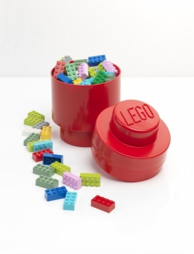 Lego, okrągły pojemnik klocek Brick 1 - Czerwony (40301730)