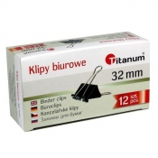 Klipy Titanum BC32 32mm, 12 szt. - czarne (58876)