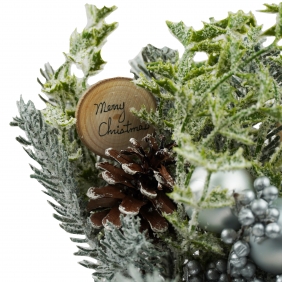 Stroik świąteczny w drewnianej doniczce, 35 cm