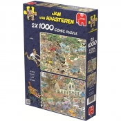 Puzzle 2x1000: Jan van Haasteren - 2w1 Safari i Burza (19001)