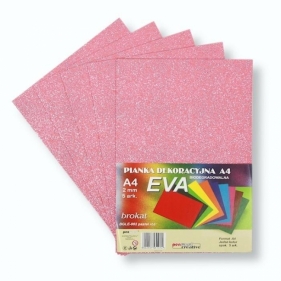 Pianka brokatowa A4 Eva pastelowy róż biodegradowalna 5szt