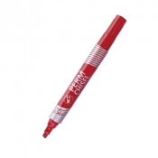 Marker permanentny skośny czerwony 10 sztuk