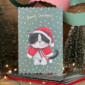 Karnet Święta Świąteczny kotek