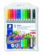 Flamastry dwustronne Staedtler S320, 12 kolorów (320 NWP12)