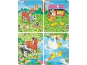 Puzzle Zwierzęta 4 plansze - <br />
