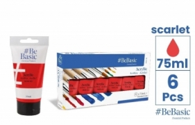 Farba akrylowa - czerwień szkarłatna 75ml (6szt)