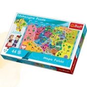 Puzzle edukacyjne Mapa Polski 44 elementy (15501)