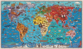 Puzzle 170: Zwierzęta na mapie. - Aleksandra Mizielińska, Daniel Mizieliński