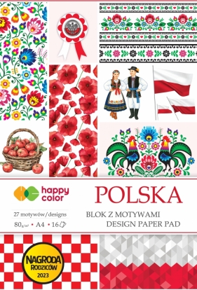 Blok Happy Color A4/16ark, z motywami - Polska