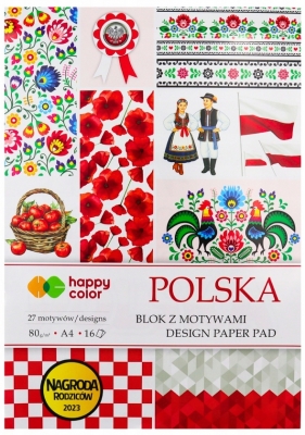 Blok Happy Color A4/16ark, z motywami - Polska