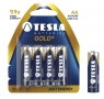 Baterie. 4x bateria alkaliczna. Tesla AA Gold+ LR06