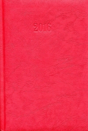 Kalendarz 2016 Książkowy dzienny A5 czerwony - <br />