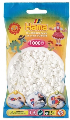 Koraliki Midi w woreczku 1000el białe