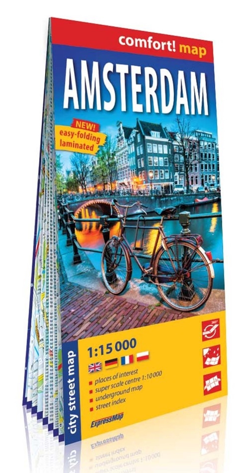 Amsterdam laminowany plan miasta 1:15 000