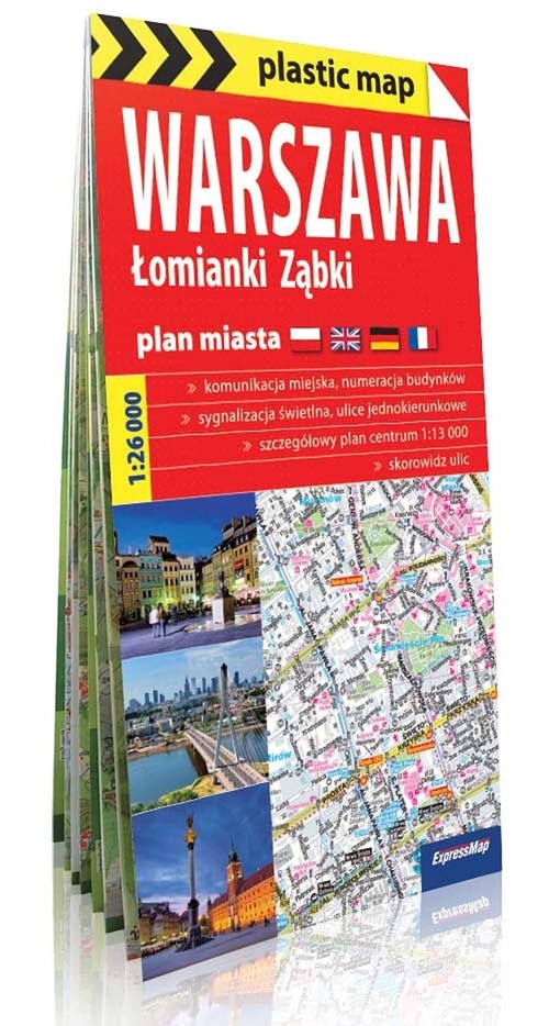 Warszawa plastic map foliowany plan miasta