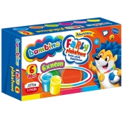 Farby plakatowe dekoracyjne Bambino, 6 kolorów x 20ml - neonowe