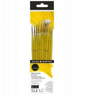 Zestaw pędzli Daler Rowney Simply Mixed Media, 10 szt