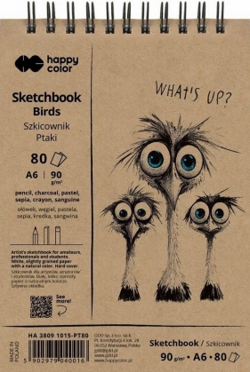 Happy Color, Szkicownik na spirali A6/80 ark - Ptaki