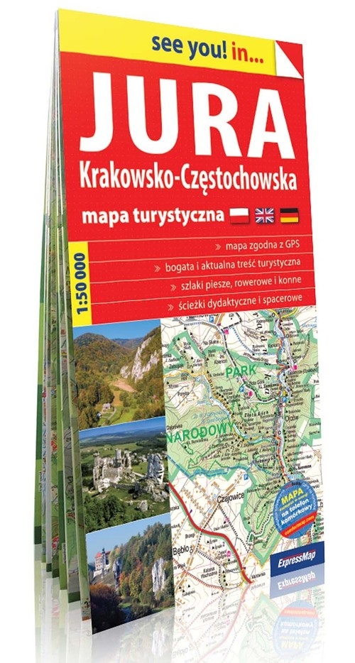 Jura Krakowsko-Częstochowska see you! in papierowa mapa turystyczna
