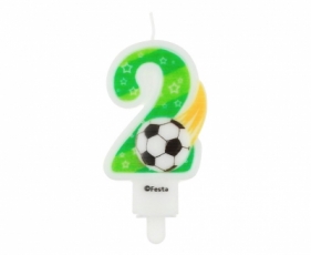 Świeczka urodzinowa Godan cyferka 2 z piłką 7,8cm (PF-SCP2)