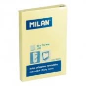 Karteczki Milan samoprzylepne 50x76 mm, żółte (85601)