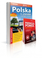 Polska atlas sam 1:250 000+Pierw pom wyd. 2016/2017 - Opracowanie zbiorowe