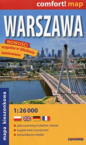 Warszawa comfort! map laminowana mapa kieszonkowa 1:26 000