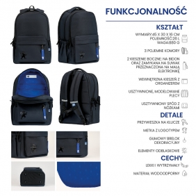 Plecak szkolny Oxford School - czarny