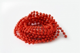 Łańcuch perełki czerwony 270cm