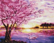 Mozaika diamentowa - Różowy zachód słońca 40x50cm