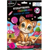 Wydrapywanka z kolorowanką 2w1 - Kotki