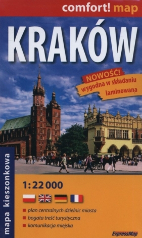 Kraków mapa kieszonkowa 1:22 000 laminowana