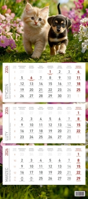 Kalendarz 2026 trójdzielny ekonomiczny PRZYJACIELE