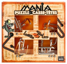 Łamigłówki metalowe 4 szt. Puzzle mania - pomarańczowy (107028)