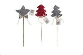 Dekoracja na piku, gwiazdka, choinka MIX