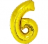 Balon foliowy cyfra 6 złota, 85cm