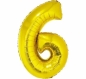 Balon foliowy cyfra "6" złota, 85cm