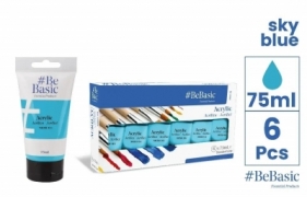 Farba akrylowa - jasny niebieski 75ml (6szt)