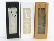 Torba prezentowa Adar na butelkę, z przezroczystym okienkiem 35,5 x 12,5 x 8,5 cm (513020)
