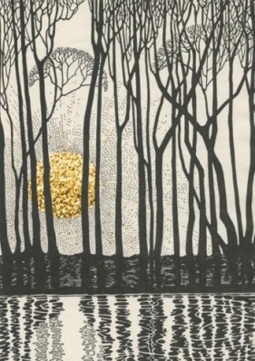 Karnet B6 brokat z kopertą Zachód słońca