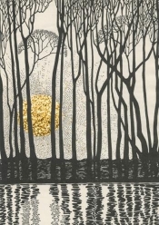 Karnet B6 brokat z kopertą Zachód słońca