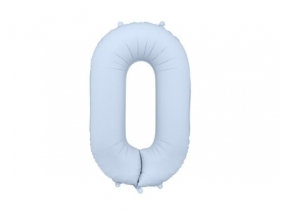 Balon foliowy cyfra 0 86cm mglisty niebieski