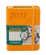 Kalendarz 2017 kieszonkowy z gumką A7 Awangarda Pomarańczowy