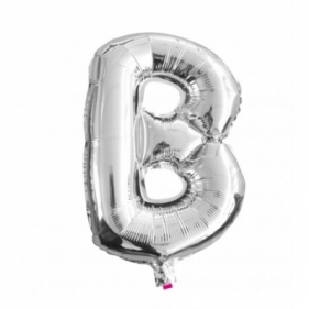 Balon Litera "B" 40cm srebrny