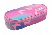 Piórnik saszetka usztywniona z wewnętrzną klapką - Pink Butterflies