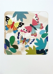 Karnet PM302 wycinany + koperta Kolorowe motyle