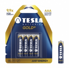 Baterie. 4x bateria alkaliczna. Tesla AAA Gold+ LR03