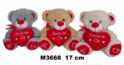 Miś z sercem 17cm MIX