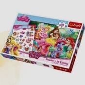 Księżniczki i ich przyjaciele Puzzle + Tatuaże 100 elementów (90502)