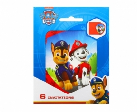 Zaproszenia z kopertami Paw Patrol 6szt